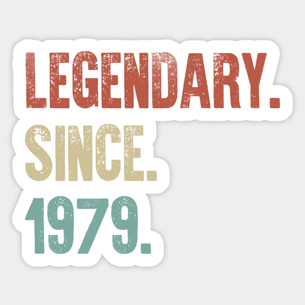 Retro Vintage 40th Birthday Legendary Since 1979 Sticker by DutchTees